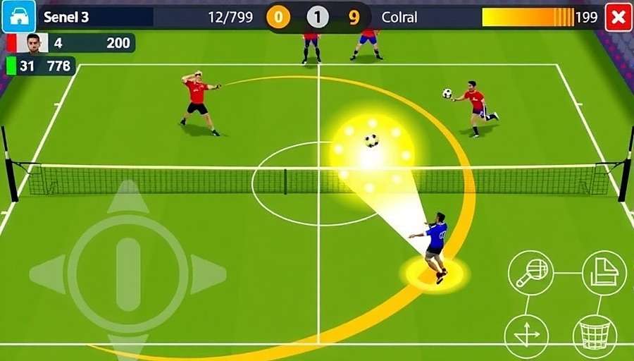 Volley Strikers India - Intuitive Controls Volley Strikers India gameplay showing touch controls for different moves