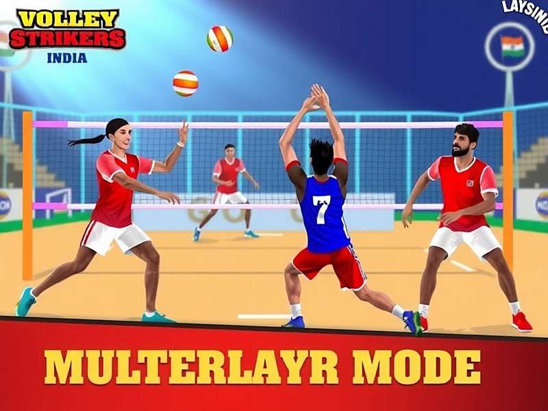 Volley Strikers India - Multiplayer Action Volley Strikers India multiplayer mode showing players from different Indian states competing