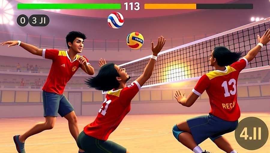 Volley Strikers India - Authentic Indian Volleyball Action Volley Strikers India game screenshot showing an intense volleyball match with Indian players